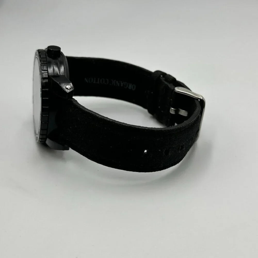 Sprout Seaworld Watch Women Black Penguin Dial Organic Cotton Band New Battery